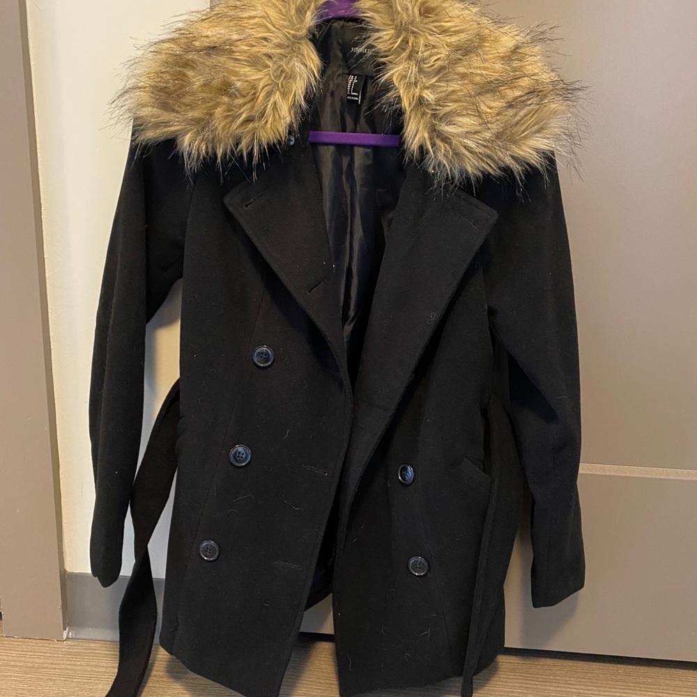 Cozy Coat with Fur Collar